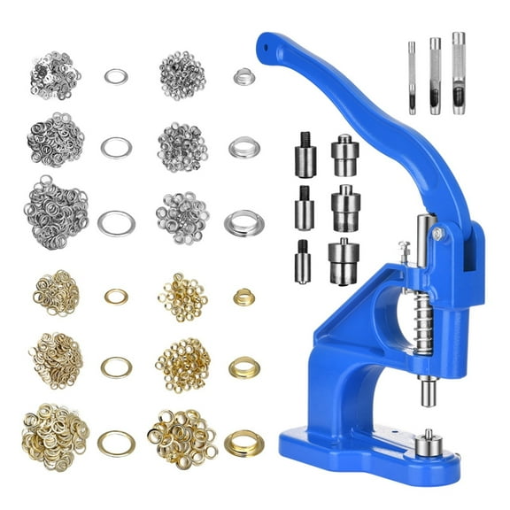 Heavy Duty Hand Press Grommet Eyelet Machine Hole Punch Tool Kit Including Grommet Machine