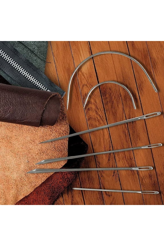 Heavy Duty Hand Sewing Needles Set - 12 Needles for Upholstery, Leather, Carpet Canvas Repair