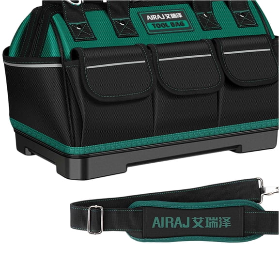 Heavy-Duty Hand Tool Bag 13-Inch 16-Inch 18-Inch Electrician Woodworking Storage Organizer Portable Tool Carrier Multiple Compartments For Contractors Mechanics DIY Projects