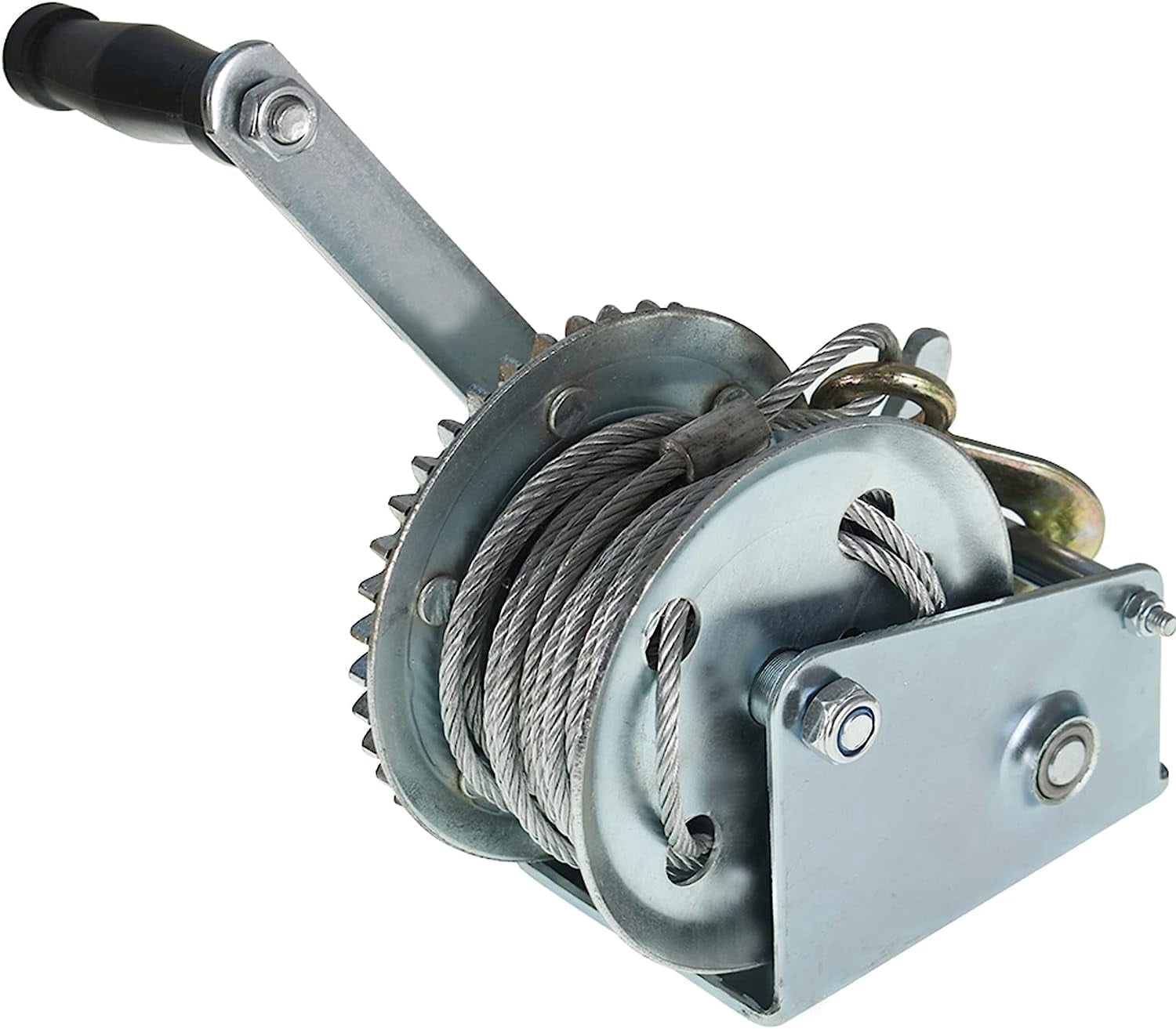 Work Winch Lab Work Heavy Duty Hand Winch 1500lbs, Two-Way Adjustable, Steel Cable ...