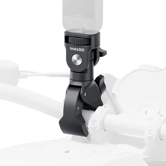 Heavy Duty Handlebar Clamp Mount for Action Cameras, Aluminum Motorcycle Clamp with Anti-Slip Rings, Compatible with Insta360 X4 / Ace Pro / GO 3 / X3 / ONE RS