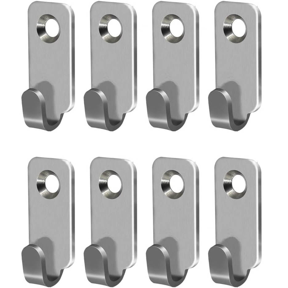 Heavy Duty Hanger 304 Stainless Steel Wall Mounted Mini J Hook for Mirror Picture Frames Hanging Wire/D Rings/Keyhole Hangers