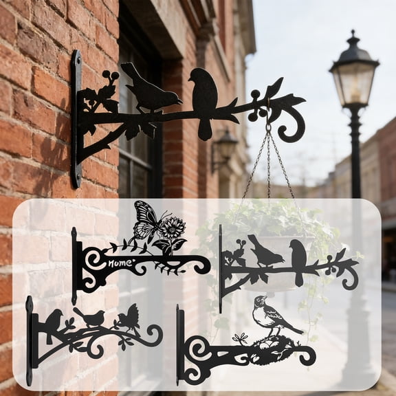 Heavy Duty Hanging Plant Bracket Iron Wall Hook for Outdoor Plants Bird Feeders Lanterns Wind Chimes, Rustproof Decorative Bird Wall Mount Hanger for Garden Patio Porch Balcony