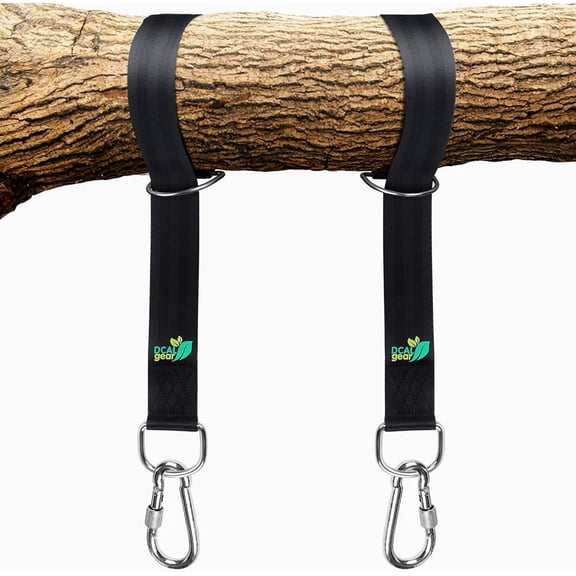 Industrial-Grade Hanging Straps Kit, Stainless Steel Carabiners with Lock Snap for Heavy Duty Swings, Hammocks - Weatherproof, Quick Set Up, Easy Installation