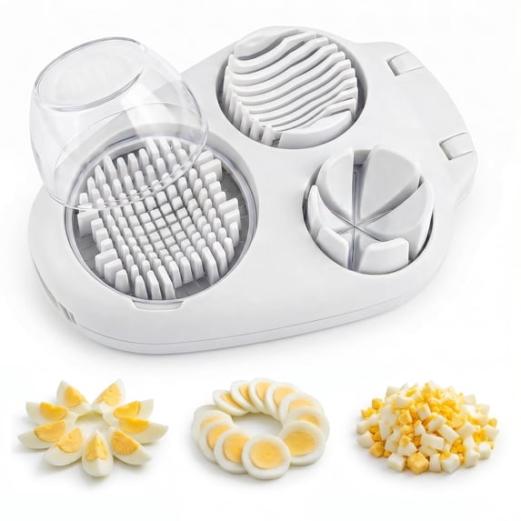 Heavy Duty Hard Boiled Egg Slicer, Versatile Egg Cutter with 3 Cutting Styles, Stainless Steel Wire Chopper for Strawberries and Mushrooms, Multipurpose Egg Slicer Tool