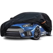 Heavy Duty Hatchback Car Cover Waterproof All Weather for Automobiles, Size A8 191- 206 inch,Black