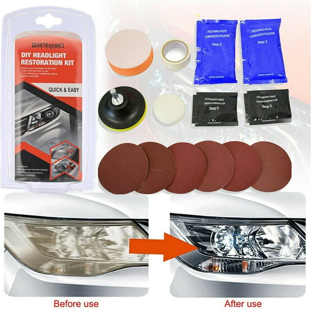 Heavy Duty Headlight Restoration Kit Car Lens Lamp Cleaning Sanding