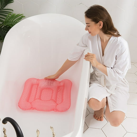 Heavy-Duty Heat-Resistant Spa Seat Cushion with Suction Cups for Hot Tubs, Adjustable Water-Filled PVC Cushion for Adults, Non-Slip Bath Seat & Back Support