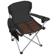 Camp & Go Heavy-Duty Heated Quad Outdoor Camping Chair, Folding Heated Chair with 18 USB Cable, Storage Compartment, and Cup Holder, Black
