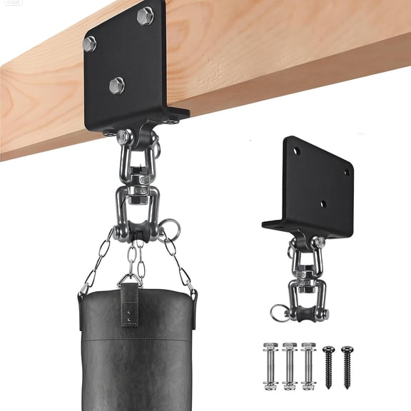 Heavy Duty Heavy Bag Hanger, Carbon Steel Punching Bag Hanger with 360 Rotation, Ceiling Mount I-Beam Beam Hanger, Heavy Duty Swing Hangers for Boxing & Swings