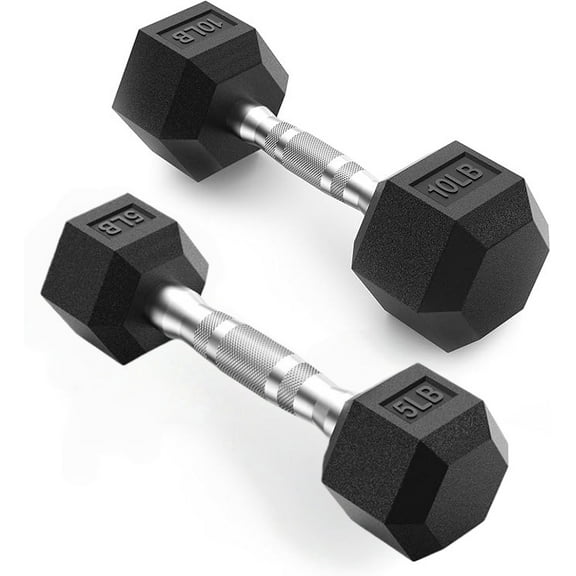 Heavy-Duty Hex Dumbbell Set (15-70LB) - Rubber Coated, Non-Roll Iron Weights for Home Gym, Strength Training & Muscle Building