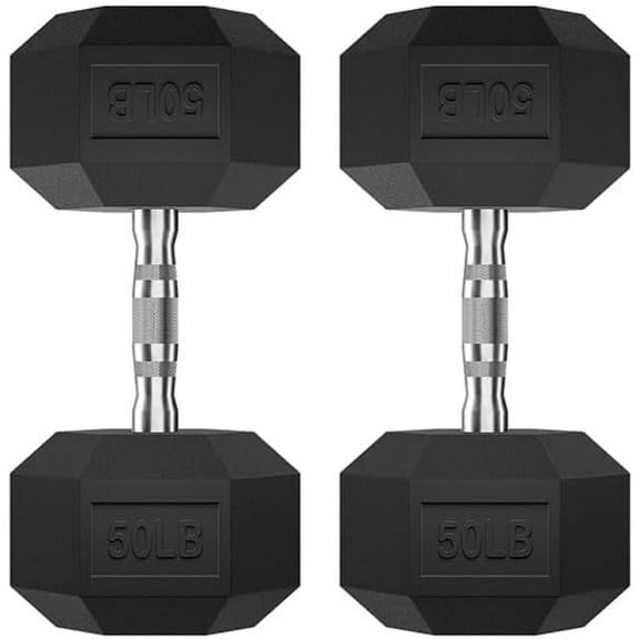 Heavy-Duty Hex Dumbbell Set (15-70LB) - Rubber Coated, Non-Roll Iron Weights for Home Gym, Strength Training & Muscle Building