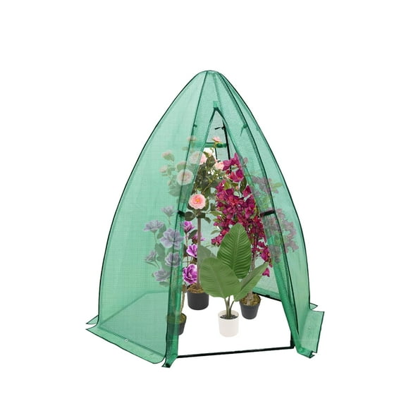 Heavy-Duty Hexagonal Portable Greenhouse with Durable PE Cover, Zippered Door & Mesh Window - Protects Vegetables, Flowers, Fruits, and Herbs
