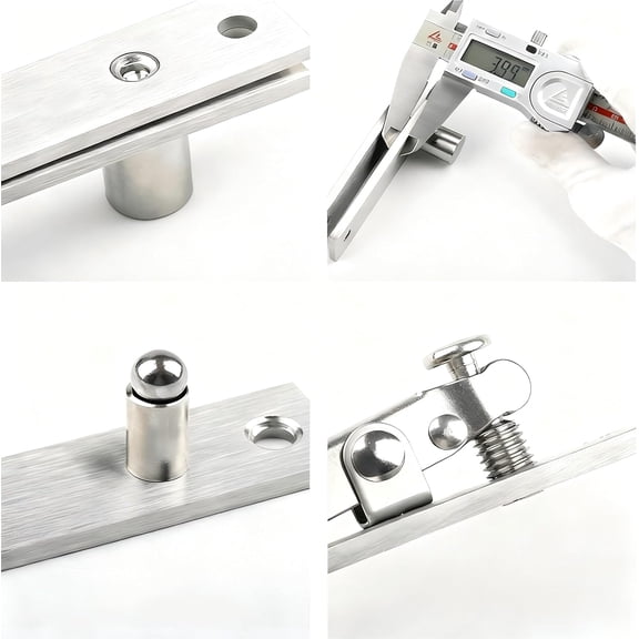 Heavy Duty Hidden Door Hinge - Stainless Steel Pivot | 360-Degree Rotation Invisible Pivot Door Hardware for Secret Bookshelf & Wood Doors 