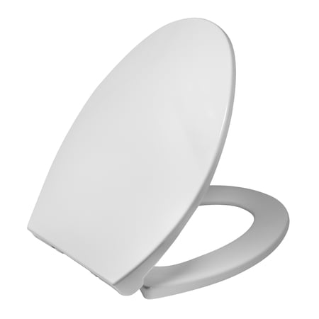 Heavy Duty High Standard Elongated Slow Close Plastic Toilet Seat Cover, Quick Button Release