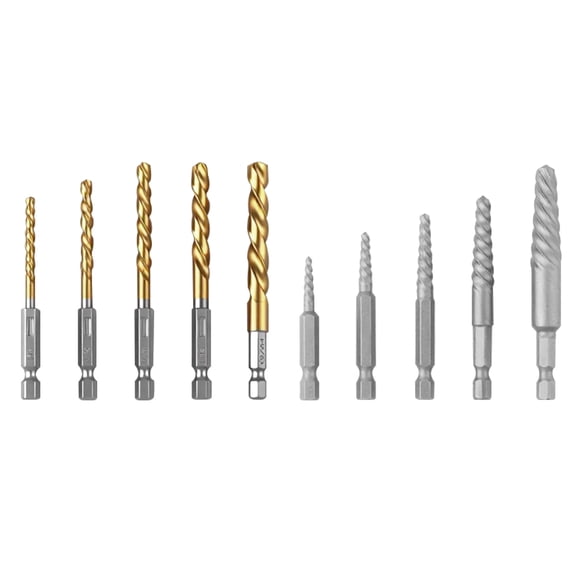 Heavy Duty High Strength Screw Removal Set Carbon Steel Drill Bit Brokend Bolt Tool With Double Helical Design