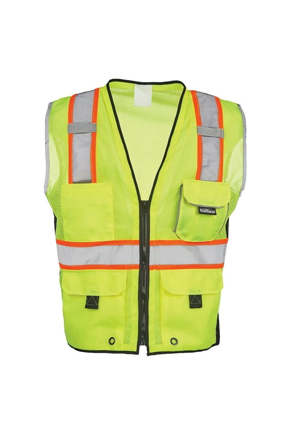 Heavy Duty High Vis Safety Vest, Type R Class 2, 4X-Large, Lime, SAFEGEAR
