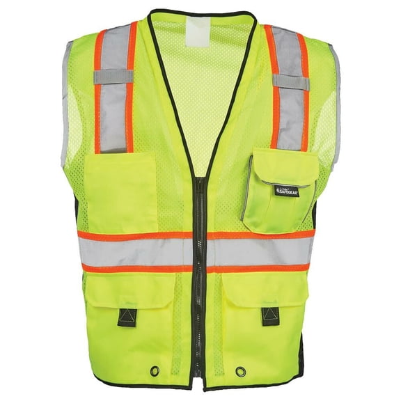 Heavy Duty High Vis Safety Vest, Type R Class 2, 4X-Large, Lime, SAFEGEAR
