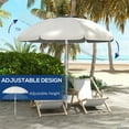 thumbnail image 1 of Heavy Duty High Wind Beach Umbrella Parasols with Top Vent & Adjustable Height, UV 40+ Protection Outdoor Sunshade Umbrellas Carry Bag for Patio Garden Pool Backyard, White, 1 of 6