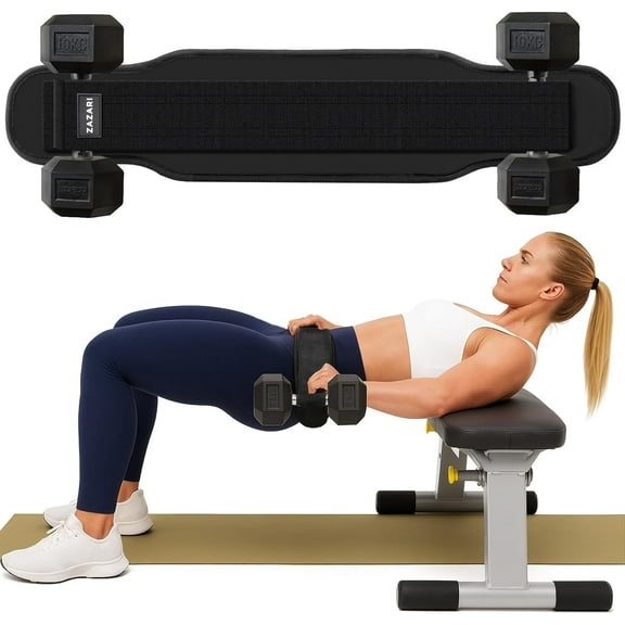 Heavy Duty Hip Thrust Belt with Comfortable Non-Slip Padding for Hip Protection  Effective Glute Builder & Booty Belt for Dumbbells, Kettlebells, Plates  Suited for Home, Gym, On-the-Go Workouts