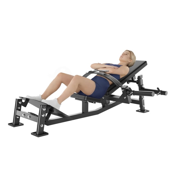 Heavy Duty Hip Thrust Machine, 800LB Capacity Plate-Loaded Glute Trainer with Adjustable Footboard, Home Gym Strength Equipment