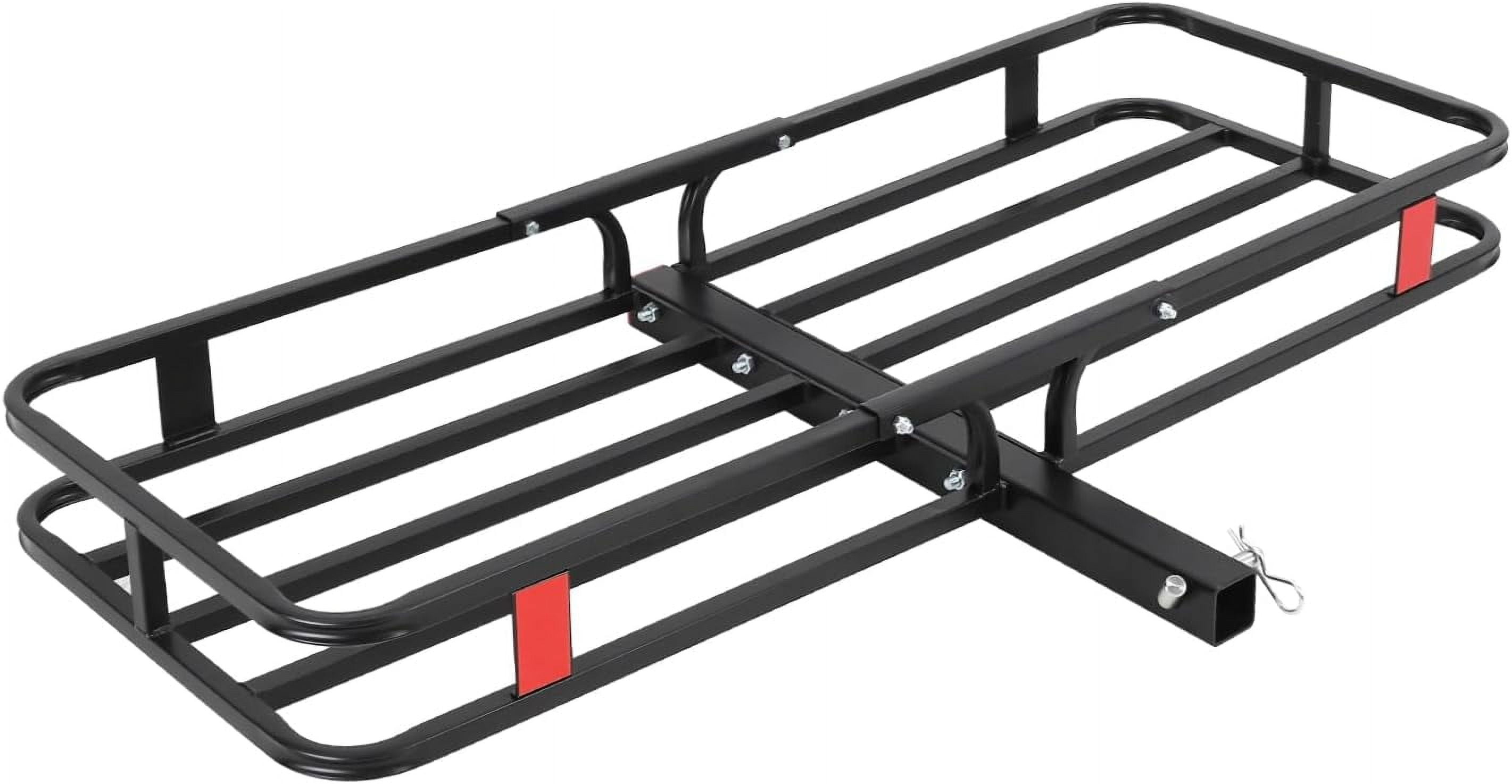 Heavy-Duty Hitch Mount Cargo Carrier Basket - 500 lbs Capacity, 53" x 19" x 6" Cargo Rack Rear Luggage Basket for Car and SUV