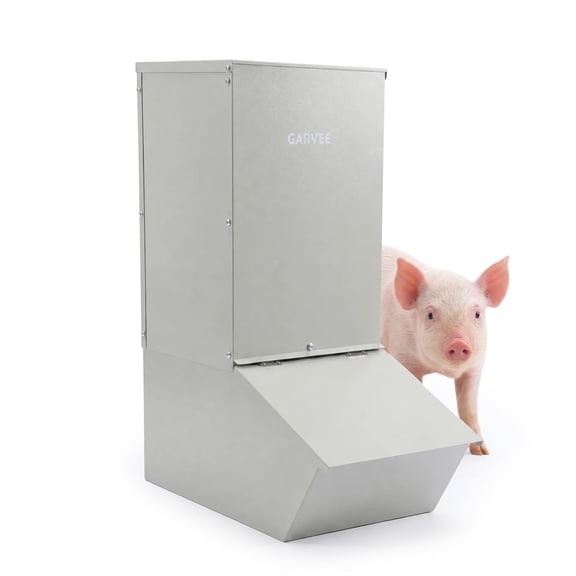 Heavy Duty Hog Feeder – 2.2/3.7 Bushel Single Door Pig Feeder, Multipurpose Creep Trough for Outdoor Livestock, Farm Accessory for Feeding up to 5 Hogs