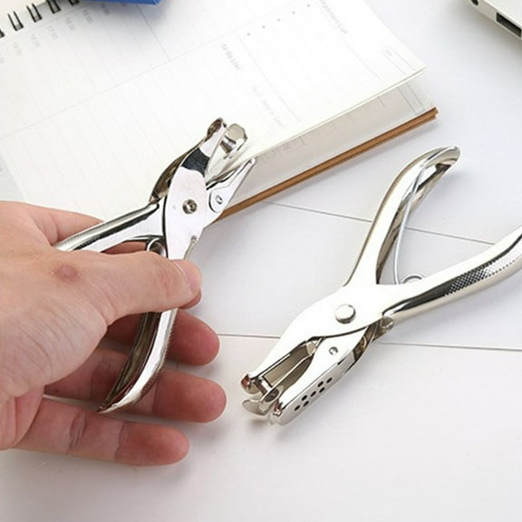 Heavy Duty Hole Punch, 6mm Single Hole Puncher for Paper, Cardboard, Plastic, Portable Handheld Punch with Clippings Catcher, 8Sheet Capacity