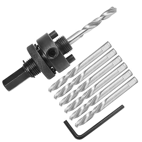 Heavy Duty Hole Saw Arbor with 5pcs Center Drill Bits, /2" Hex Shank Quick Change Arbor Fits -/2" to 10" Hole Saws