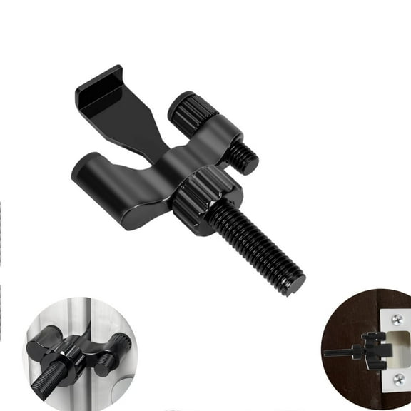 Heavy-Duty Home Security Door Lock,QZS Adjustable Portable Door Lock,Reusable Zinc Alloy Hotel Locks,Prevent Unauthorized Entry,Black