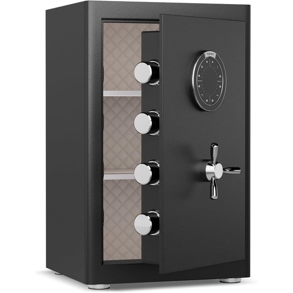Heavy Duty Home Security Safe Box, Steel Digital Safe with 2.0 Cu Ft Storage, 23.62"H Tall Design, Dual Alarm, Silent Mode and Adjustable Shelves