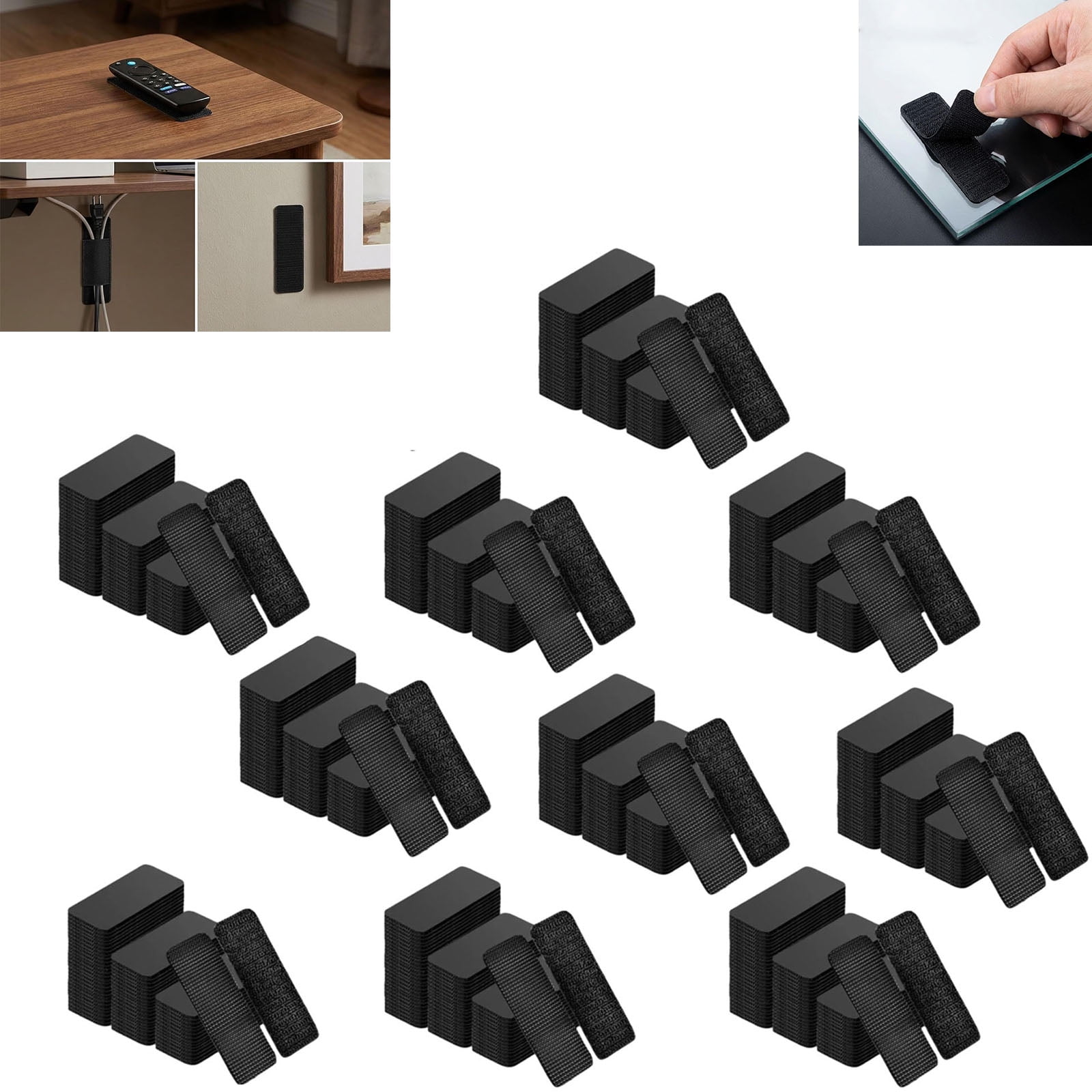 Heavy Duty Hook and Loop Strips 10 Pairs,Slef Adhesive Interlocking Tape, Strong Adhesive Strips Waterproof Tape, Reusable Double Sided Mounting, for Outdoor, Home, Garage