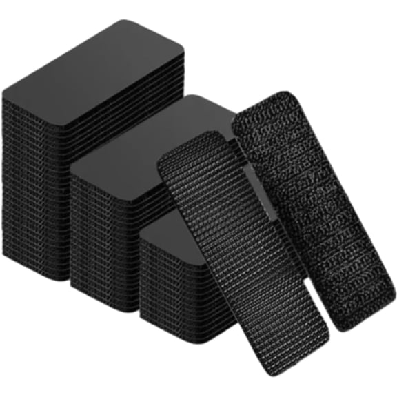 Heavy Duty Hook and Loop Strips 10 Pairs (20pcs) - Self Adhesive, Waterproof, Strong Hold for Home, Garage, Outdoor (Black, 1.18x3.94in)-dh