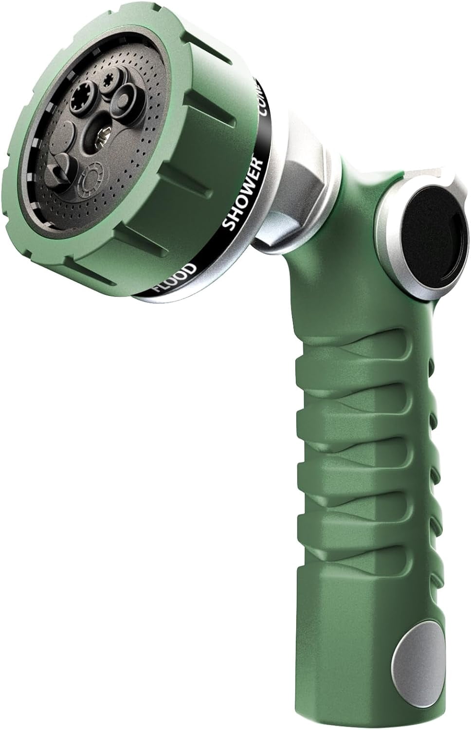 Heavy Duty Hose Nozzle, Metal Garden Water Hose Sprayer with 7 Watering Patterns, Thumb Control, On Off Valve, High Pressure Nozzle Sprayer for Watering Plants, Car and Pet Washing, Blue