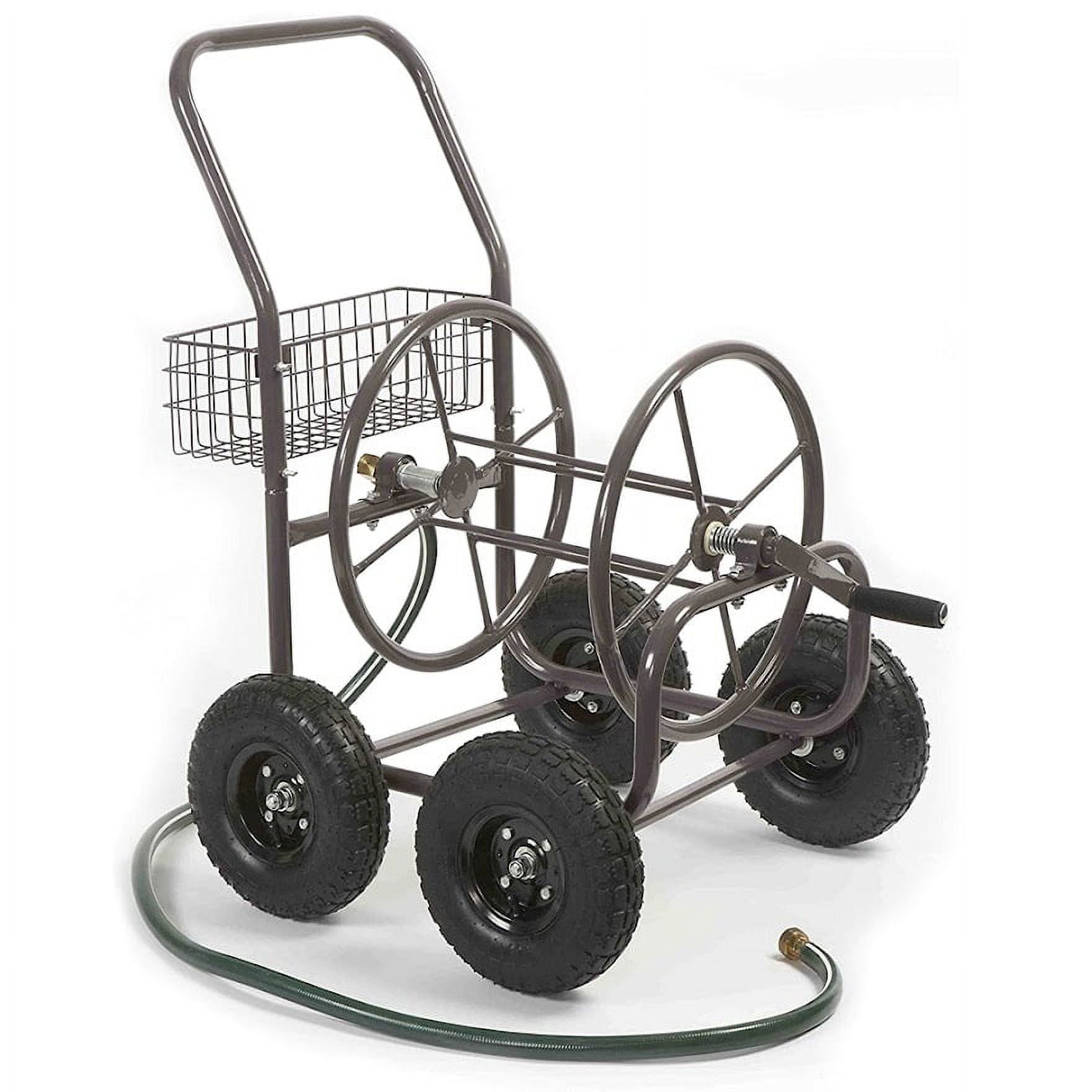Heavy Duty Hose Reel Cart, Heavy Duty Hose Reel with 4 Solid Wheels, Slide  Hose Guide System for Garden & Yard