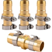 Heavy Duty Hose Repair Kit, Male Female Water Hose Repair End, Solid Metal Replacement Fittings, Fix Kit with Clamps Fit for 3/4 and 5/8 Gardening Hoses, Rust-Resistant Finish, Zero Leaks, 2 Set