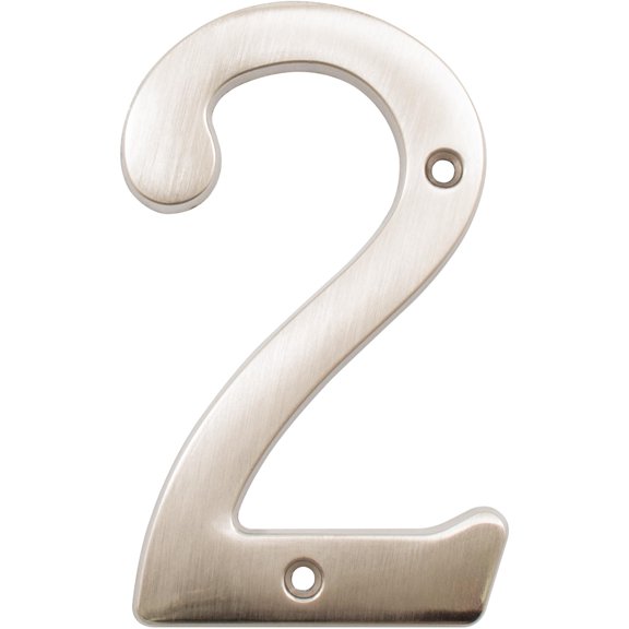 Heavy-Duty House Numbers, #2, 4 Inches, Satin Nickel by Stone Harbor Hardware