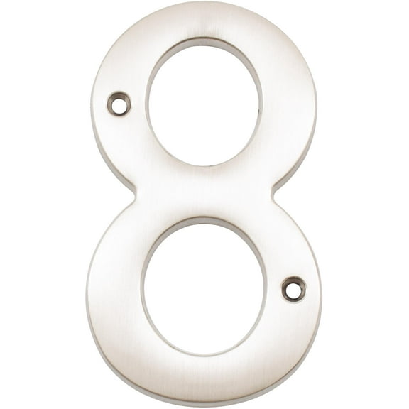 Heavy-Duty House Numbers, #8, 4 Inches, Satin Nickel by Stone Harbor Hardware