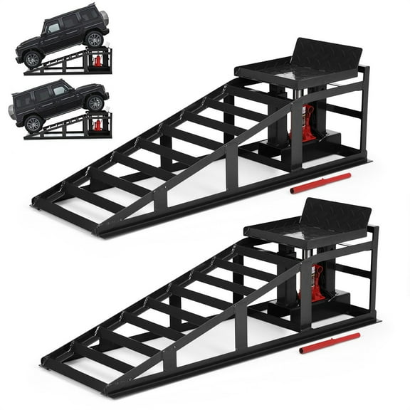 Confote 2PCS Heavy Duty Hydraulic Car Ramps, 5T 10000lbs, Portable Lift ...