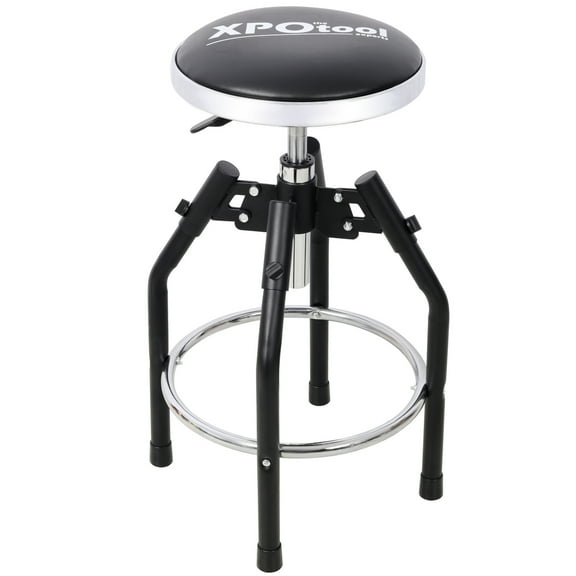 Heavy Duty Hydraulic Shop Stool with 360 Degree Swivel, Adjustable Mechanic Stool with Foot Rest, 330 lb Capacity Workshop Seat for Garage, Industrial Workbench Stool with Padded Comfort
