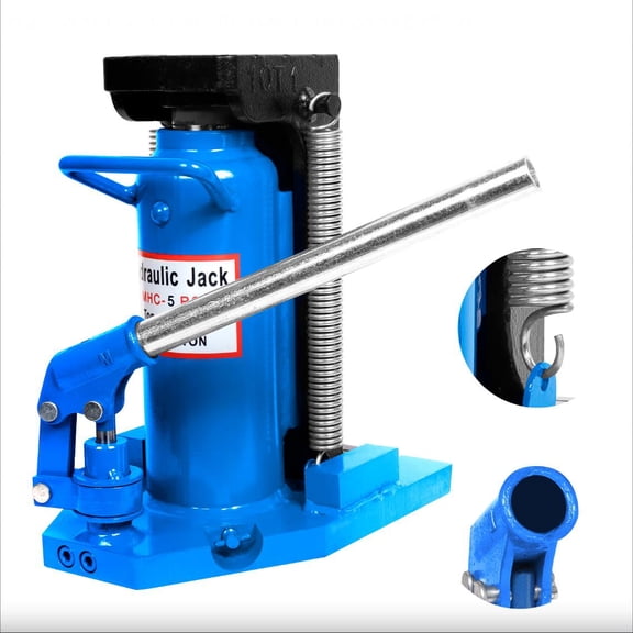Heavy Duty Hydraulic Toe Jack with Low-Profile Claw & 360 Rotating Handle, 5 Ton Toe / 10 Ton Top Capacity, Manual Claw Jack with Strong Spring for Auto Repair Garage Factory
