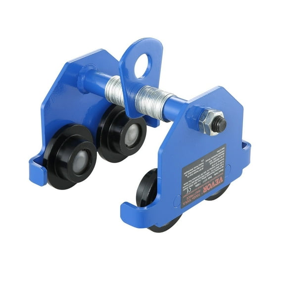 Heavy Duty I-Beam Trolley Hoist, 1100 lb Capacity Garage Crane with Adjustable Flange 2.5-5.5 inches, Alloy Steel Trolley for Straight or Curved Beams