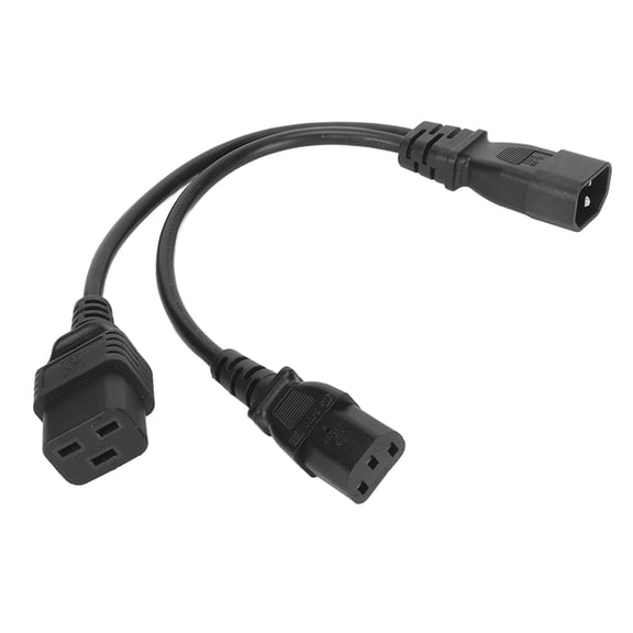 Heavy Duty IEC320 C14 to C19 and C13 Power Cord Y Splitter Extension Cable for Server PDU UPS, 10A 250V PVC Oxygen Free Copper Wire (12.6 inches / 32 cm)