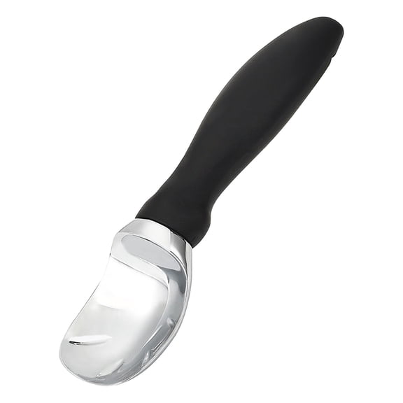 Heavy Duty Ice Cream Scoop with Comfortable Handle - 1 Pc Professional Ice Cream Scooper for Gelato, Sorbet, Cookie Dough, Melon, Frozen Yogurt - Metal Kitchen Tool, 7.48x1.97 Inch, Black