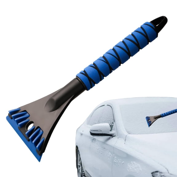 Heavy Duty Ice Scraper for Car Windshield and Windows, Ergonomic Foam Handle Snow Removal Tool for Winter Auto Maintenance, Scratch-Free Frost Chisel Hand Shovel #Style009 Blue
