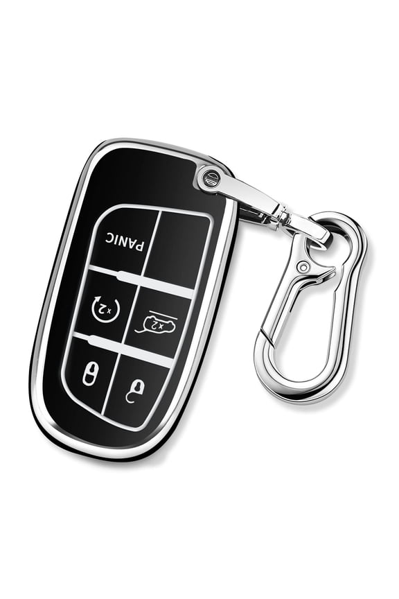 Heavy-Duty Impact-Resistant TPU Key Fob Case with Secure Keychain for Jeep Grand Cherokee Renegade Compass Smart Remote