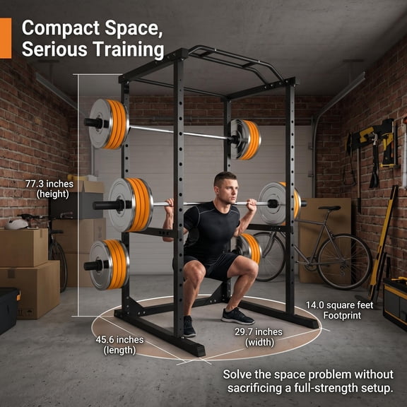 Heavy Duty Independent Squat Rack Adjustable Height Fitness Weight Lifting Support Stand