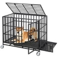thumbnail image 1 of Heavy Duty Indestructible & Escape-Proof Dog Crate 36 Inch for Large High-Anxiety Dogs Three Door, Heavy Duty Dog Kennel with Lockable Wheels for Large XL XXL Dogs, Easy-Clean Removable Tray Included, 1 of 8