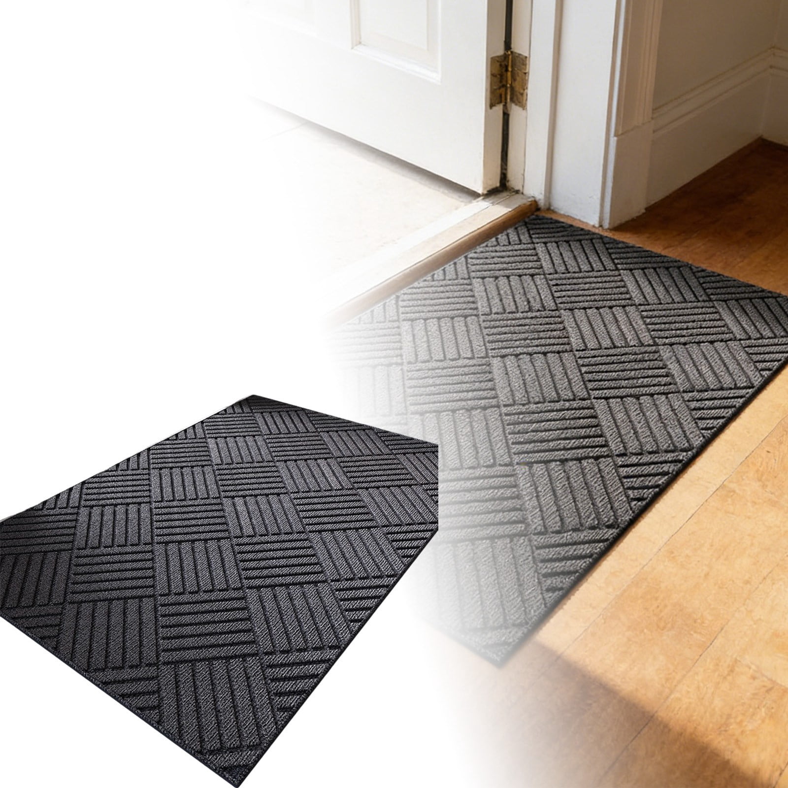 Heavy Duty Indoor Outdoor Doormat 31x19.6 Inch, Low Profile Front Door Mat Outside Entrance, Stain and Fade Resistant Welcome Mat for High Traffic Area, Non Rubber Entry for Patio