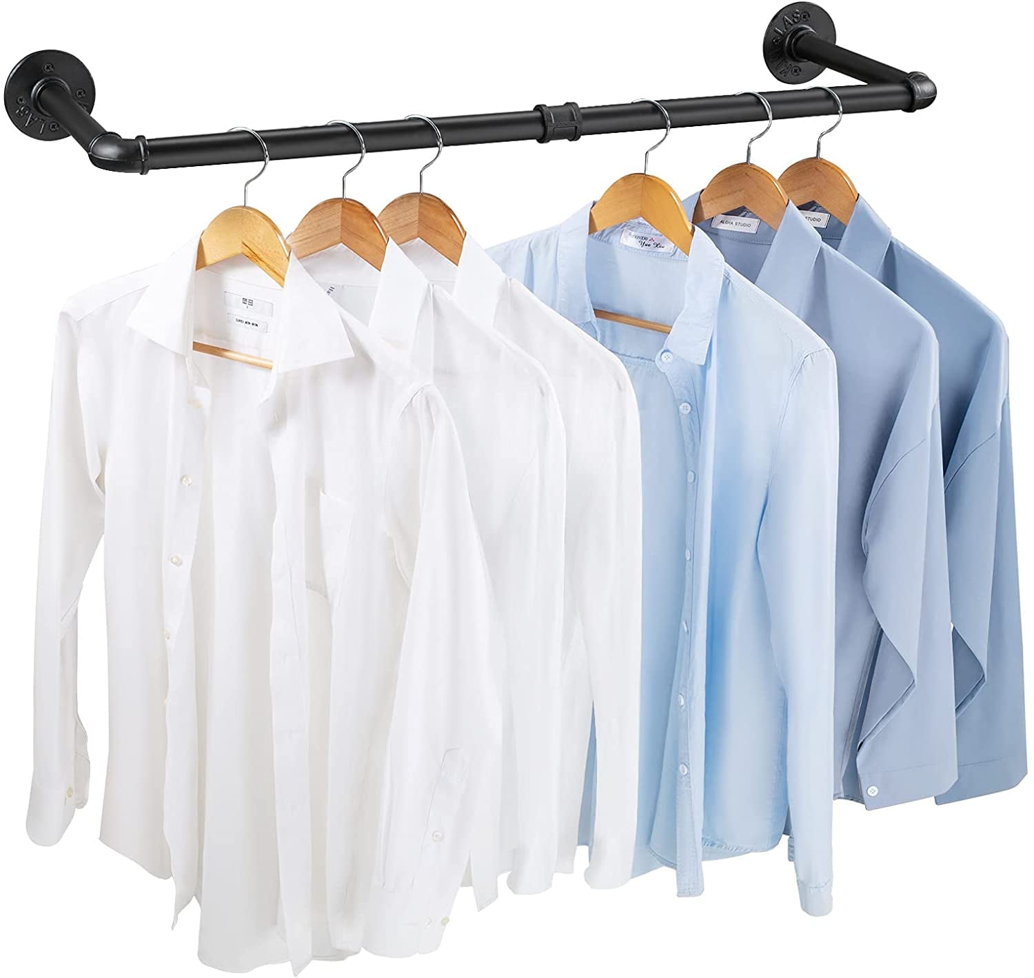Heavy Duty Industrial Pipe Clothes Rack 38 L Wall Mounted Garment Rack Clothes Hanging Rod Bar for Laundry Room